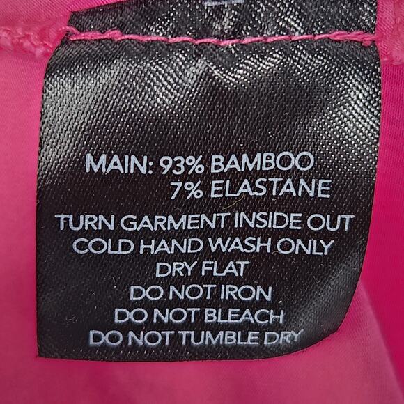 I.AM.GIA. Pink Bamboo Long Sleeve Stretchy Embroidered Gia Cropped Top Women XL - Picture 5 of 8